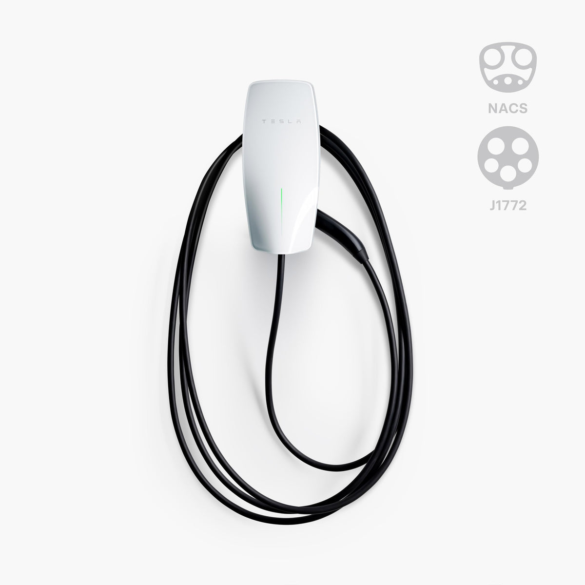 Tesla Universal Wall Connector - Electric Vehicle (EV) Charger with Dual Plug Type - Compatible for All North American EVs - Level 2 - up to 48A with 24' Cable