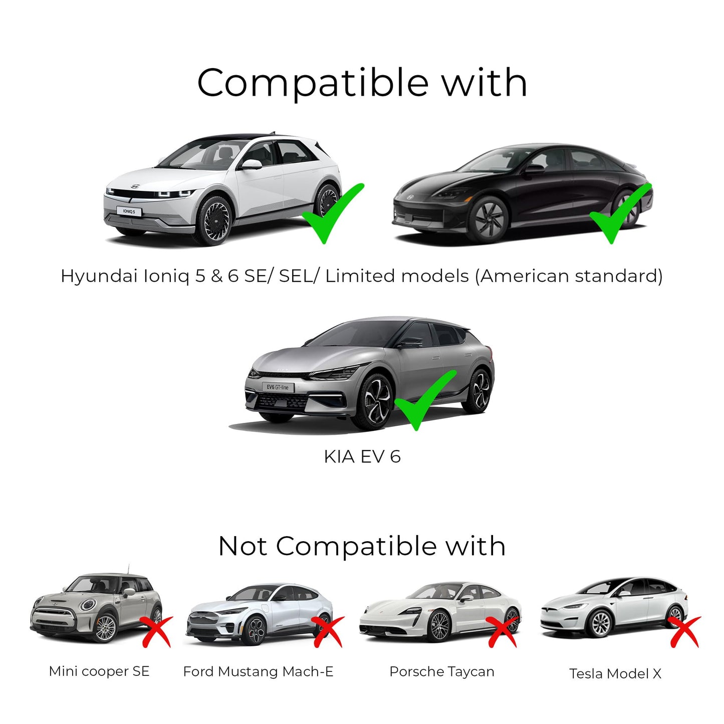 Lectron V2L Adapter - Vehicle to Load Adapter Compatible with Hyundai Ioniq 5/6 and Kia EV6 (Black)