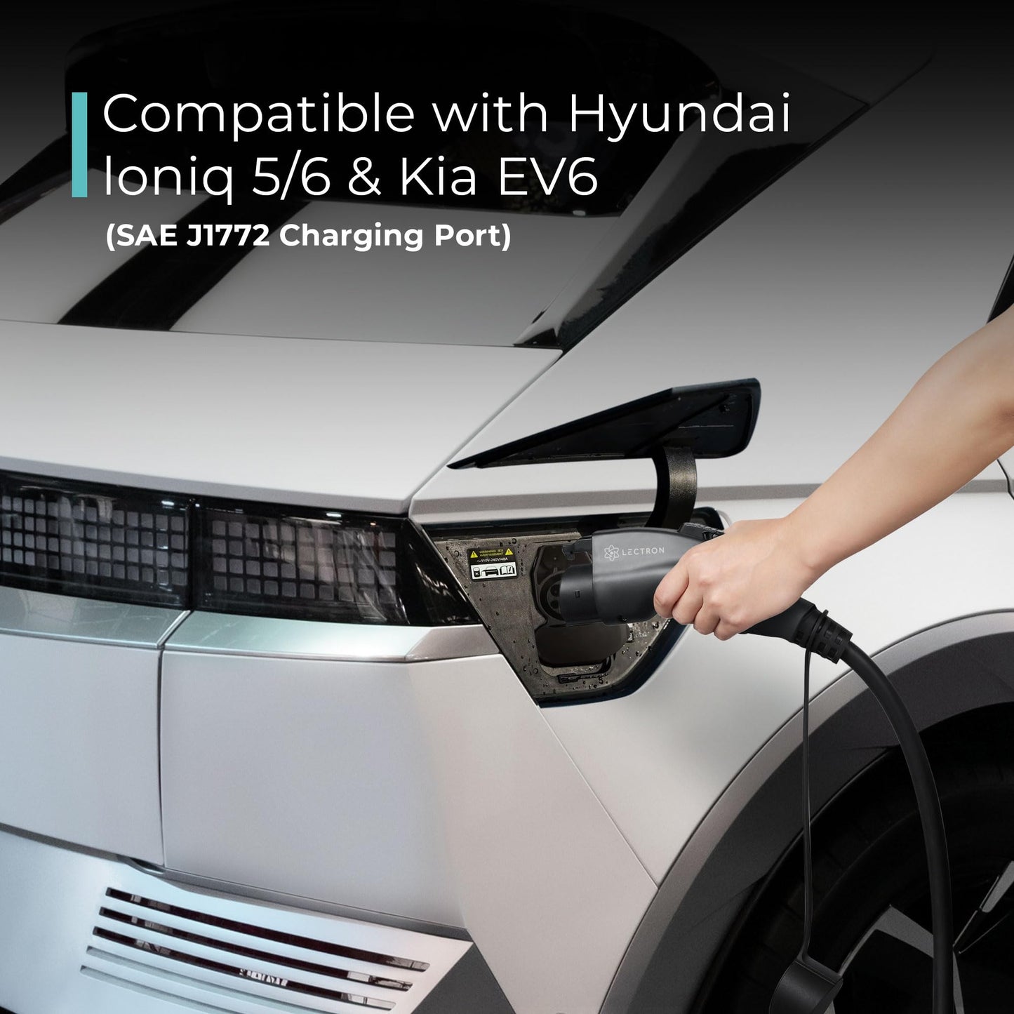 Lectron V2L Adapter - Vehicle to Load Adapter Compatible with Hyundai Ioniq 5/6 and Kia EV6 (Black)