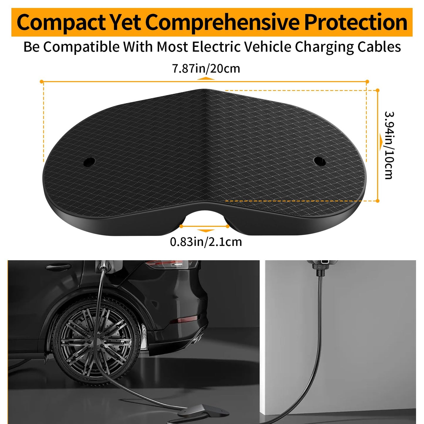 KHAMAL Ev Charger Cable Protector Garage Door Pass Through - Heavy Duty Cable Guard Protector for Tesla All Model 3/Y/X/S and Mobile Connectors & Wall Chargers
