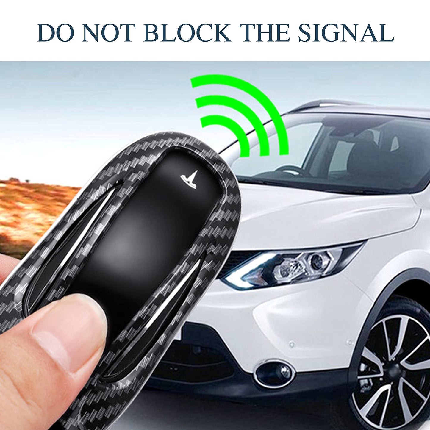 DHESPT Key Fob Cover protector case for Tesla Key cover Model S/3/Y ABS Carbon Fiber Pattern Smart Remote Control Car Key Protector