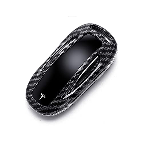 DHESPT Key Fob Cover protector case for Tesla Key cover Model S/3/Y ABS Carbon Fiber Pattern Smart Remote Control Car Key Protector