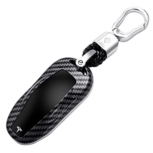 DHESPT Key Fob Cover protector case for Tesla Key cover Model S/3/Y ABS Carbon Fiber Pattern Smart Remote Control Car Key Protector