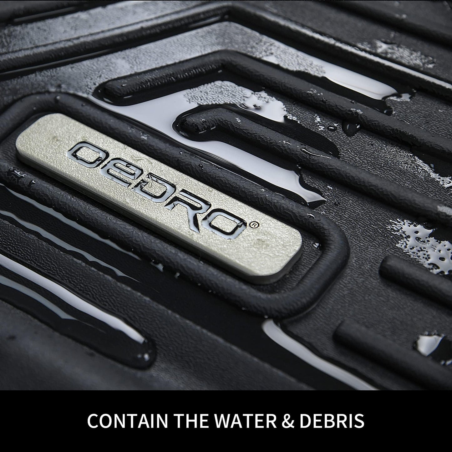 OEDRO Floor Mats Fit for 2015-2020 Tesla Model S, Unique Black TPE All Weather Protection Car Mats Includes 1st and 2nd Row: Front, Rear, Full Set Liners